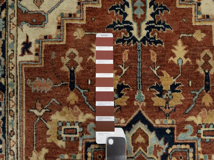 Heriz Heriz hand-knotted wool rug in Red & Midnight Blue, 3'1" x 5'2" — SKU O090747 (view 4)