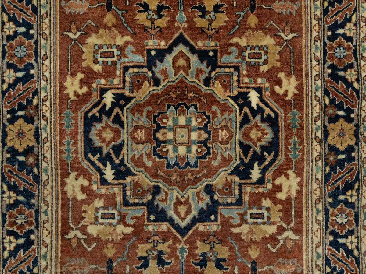 Heriz Heriz hand-knotted wool rug in Red & Midnight Blue, 3'1" x 5'2" — SKU O090747 (view 5)