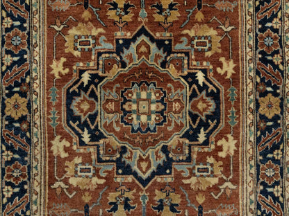 Heriz Heriz hand-knotted wool rug in Red & Midnight Blue, 3'1" x 5'2" — SKU O090747 (view 5)