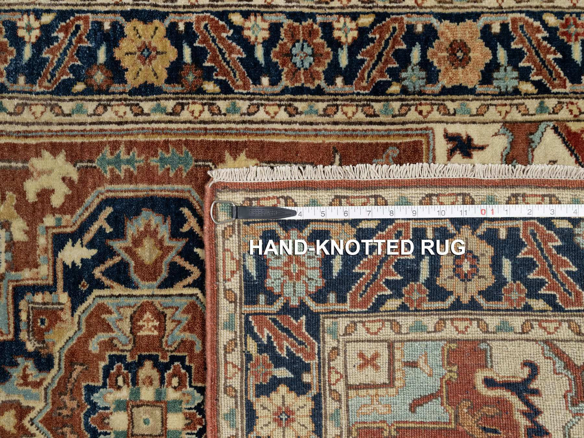 Heriz Heriz hand-knotted wool rug in Red & Midnight Blue, 3'1" x 5'2" — SKU O090747 (view 8)