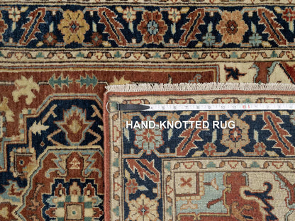 Heriz Heriz hand-knotted wool rug in Red & Midnight Blue, 3'1" x 5'2" — SKU O090747 (view 8)