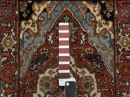 Red 2'0" x 3'2" Traditional Hand knotted Wool Rug - Sku: O090755