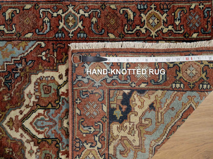 Red 2'0" x 3'2" Traditional Hand knotted Wool Rug - Sku: O090755