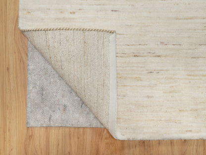 Ivory 2'6" x 13'9" Modern and Contemporary Hand knotted Wool Rug - Sku: O090762