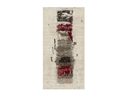 Ivory 2'4" x 4'8" Modern and Contemporary Hand knotted Wool Rug - Sku: O090768