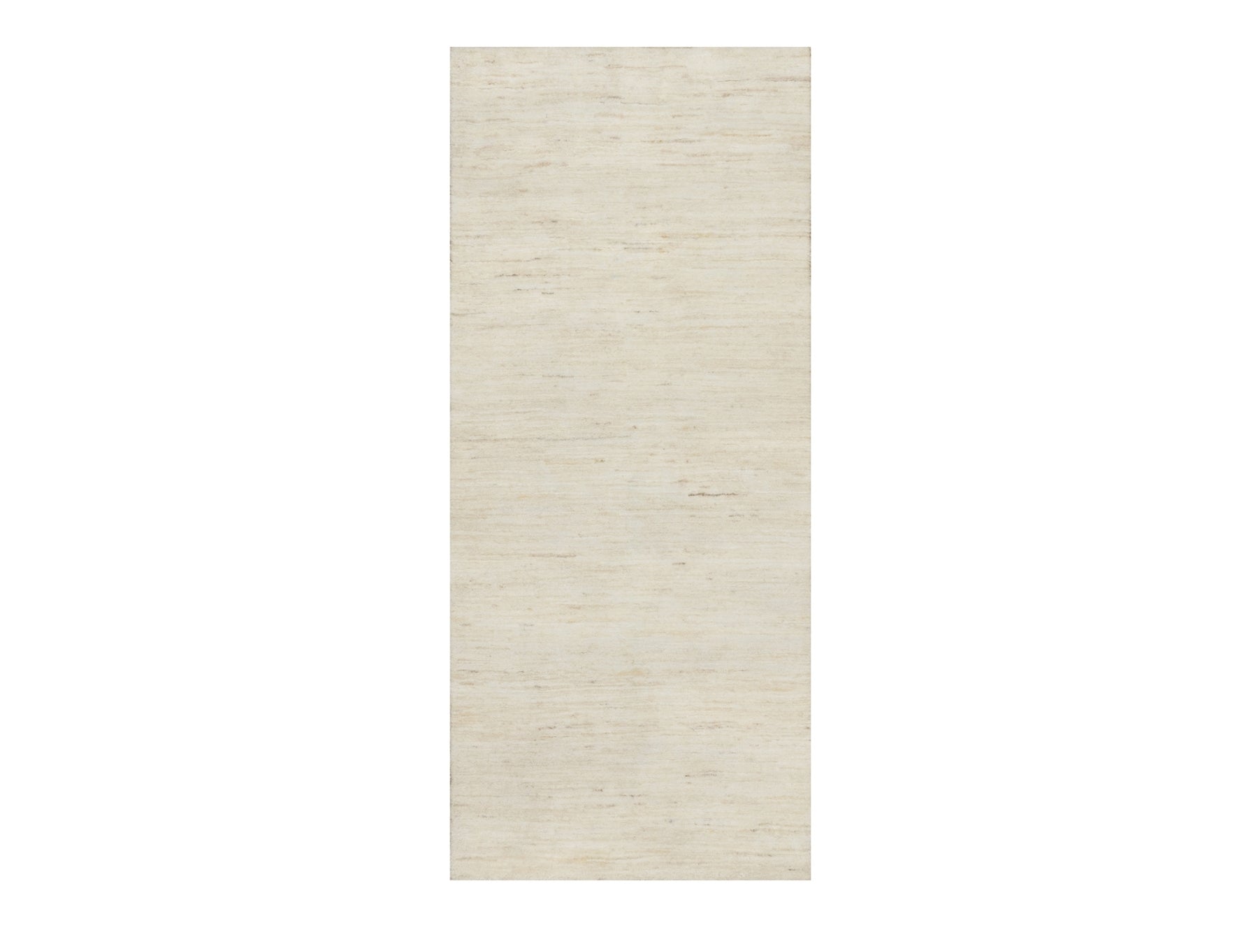 Ivory 2'5" x 5'10" Modern / Contemporary Hand knotted Wool Rug - Sku: O090773