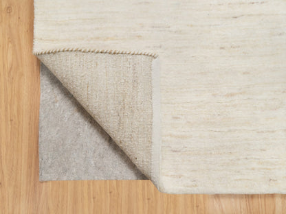 Ivory 2'5" x 5'10" Modern and Contemporary Hand knotted Wool Rug - Sku: O090773