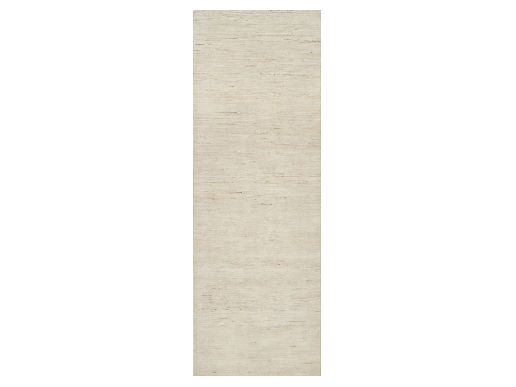 Ivory 4'0" x 12'1" Modern / Contemporary Hand knotted Wool Rug - Sku: O090777