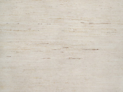 Ivory 4'0" x 12'1" Modern and Contemporary Hand knotted Wool Rug - Sku: O090777