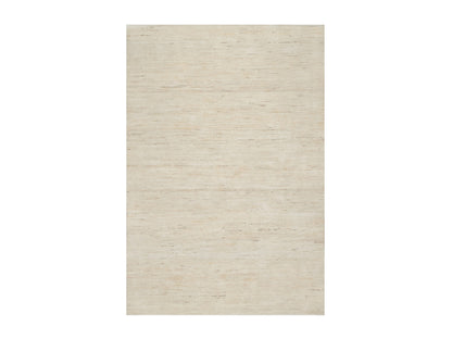 Ivory 6'1" x 9'0" Modern and Contemporary Hand knotted Wool Rug - Sku: O090779