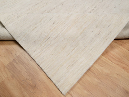 Ivory 6'1" x 9'0" Modern and Contemporary Hand knotted Wool Rug - Sku: O090779