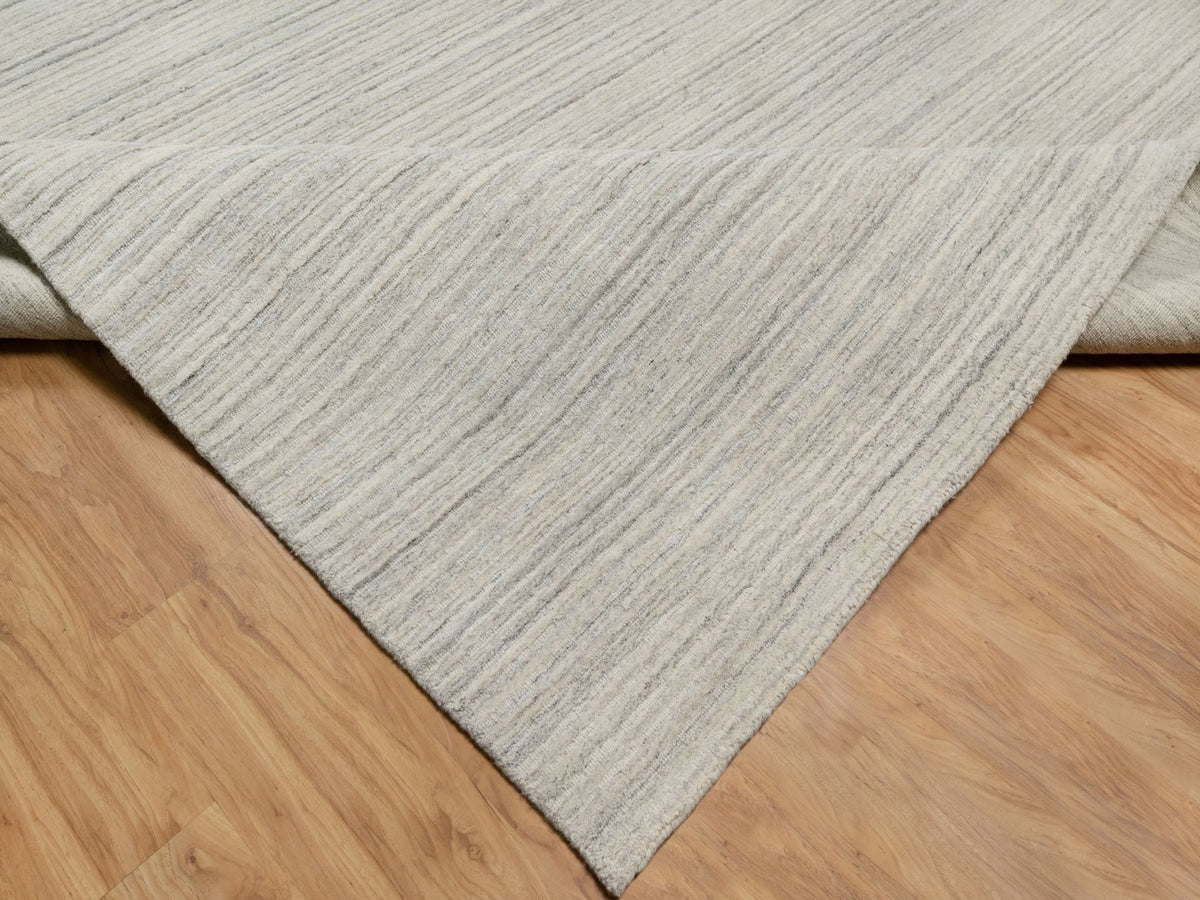 Modern / Contemporary hand-knotted wool rug in Beige, 12'0" x 14'8", SKU O090790