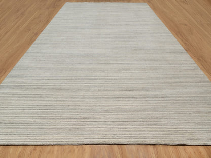 Modern / Contemporary hand-knotted wool rug in Beige, 12'1" x 17'7", SKU O090791
