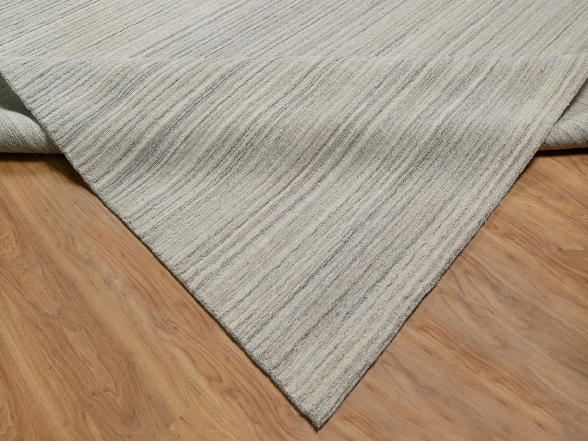 Modern / Contemporary hand-knotted wool rug in Beige, 12'1" x 17'7", SKU O090791