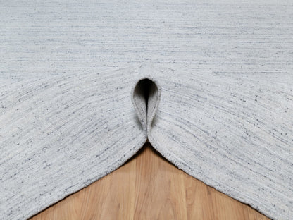 Grey 10'0" x 13'10" Modern / Contemporary Handloom Wool Rug - Sku: O090798