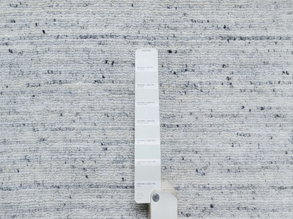 Grey 10'0" x 13'10" Modern / Contemporary Handloom Wool Rug - Sku: O090798