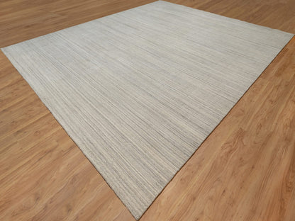 Modern / Contemporary hand-knotted wool rug in Beige, 12'0" x 14'9", SKU O090799