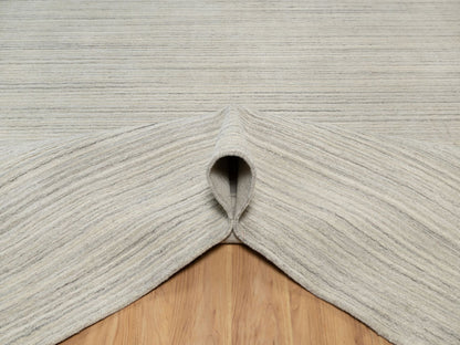 Modern / Contemporary hand-knotted wool rug in Beige, 12'0" x 14'9", SKU O090799
