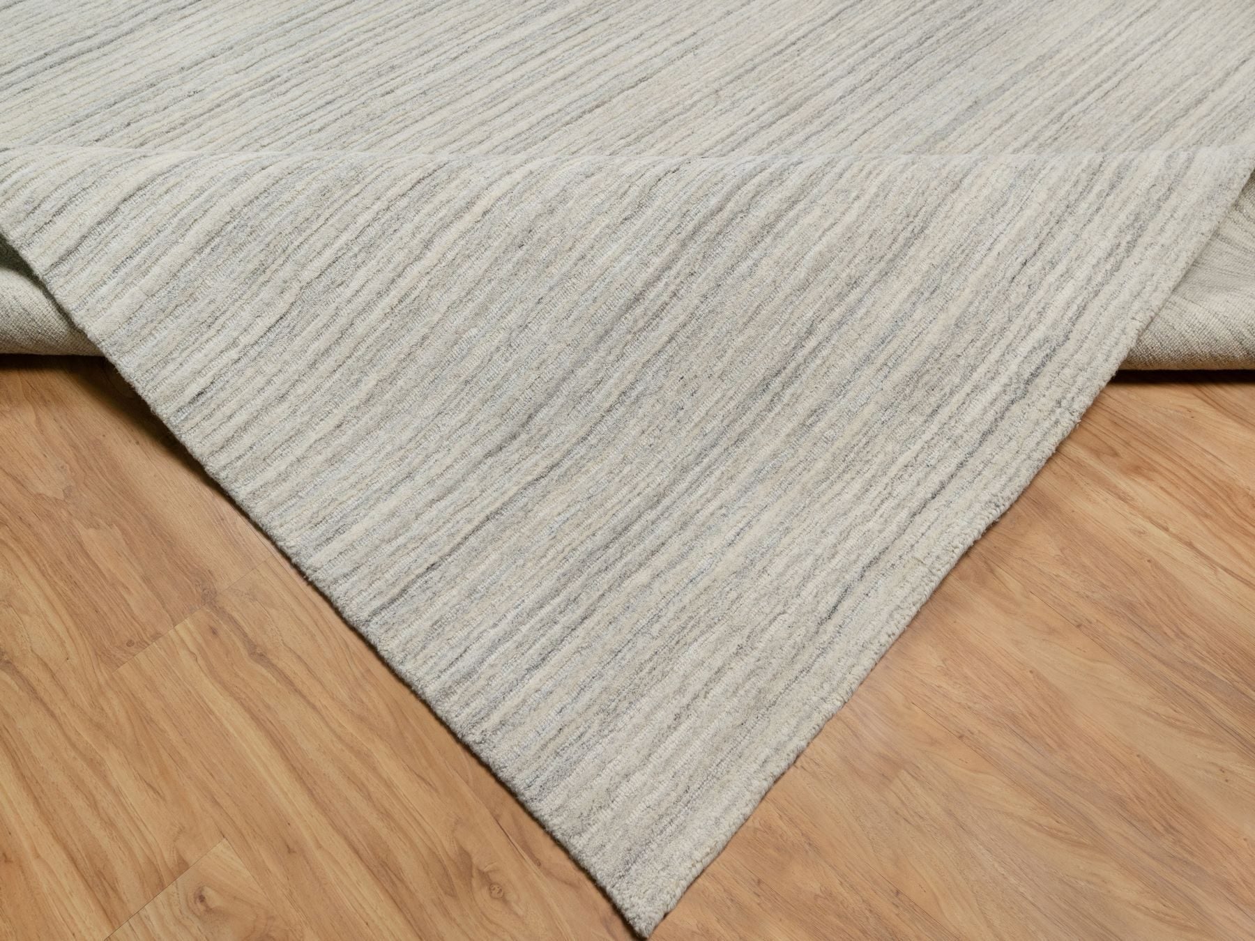 Modern / Contemporary hand-knotted wool rug in Beige, 12'0" x 14'9", SKU O090799