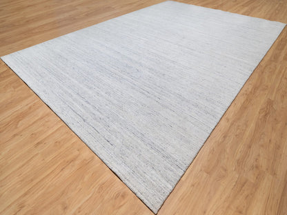 Grey 12'1" x 17'9" Modern / Contemporary Handloom Wool Rug - Sku: O090800