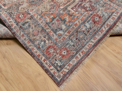 Red 5'10" x 9'0" Tribal Hand knotted Wool Rug - Sku: O090804