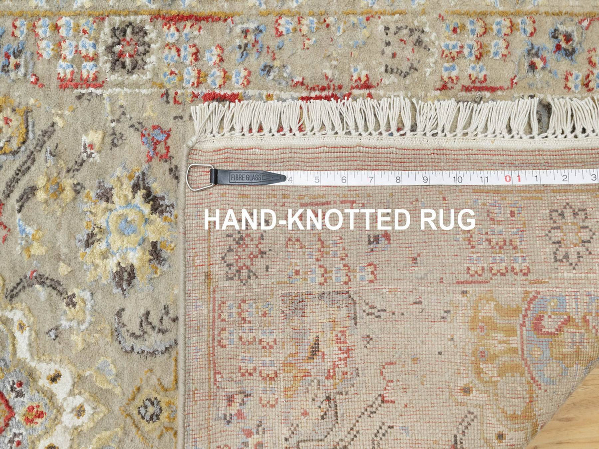 Transitional hand-knotted wool rug in Beige, 2'7" x 22'0", SKU O090815