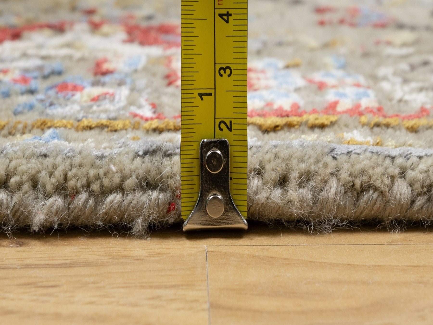 Transitional hand-knotted wool/silk runner in Beige, 2'7" x 26'0", SKU O090818