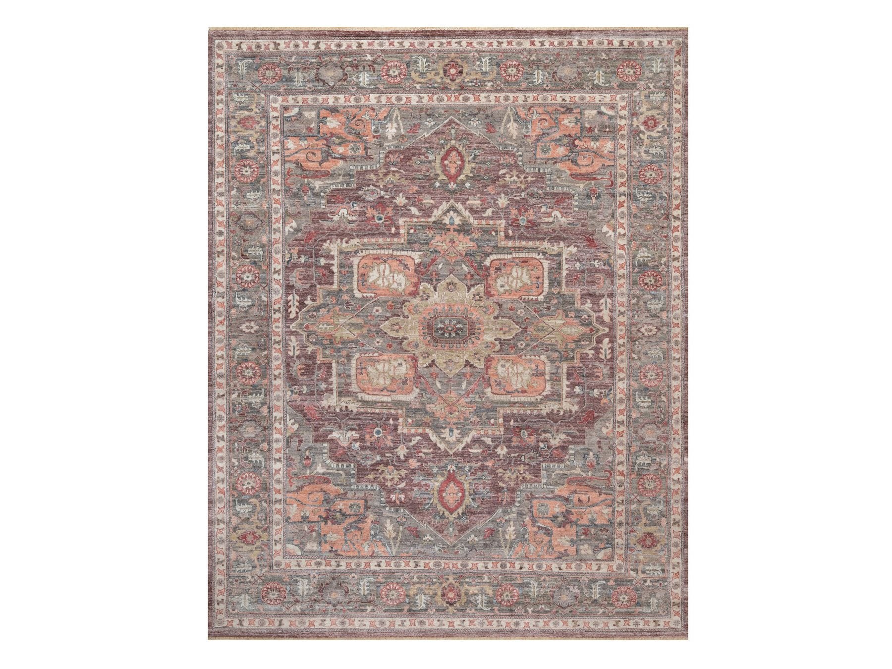 Heriz Tribal hand-knotted wool rug in Red, 12'0" x 15'2", SKU O090824