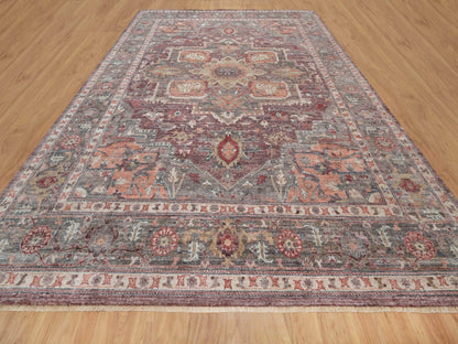 Red 12'0" x 15'2" Tribal Hand knotted Wool Rug - Sku: O090824