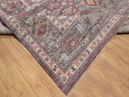 Red 12'0" x 15'2" Tribal Hand knotted Wool Rug - Sku: O090824