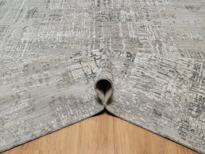 Grey 8'0" x 10'2" Modern / Contemporary Hand knotted Wool Rug - Sku: O090830
