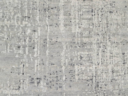 Grey 8'1" x 8'0" Modern / Contemporary Hand knotted Wool Rug - Sku: O090835