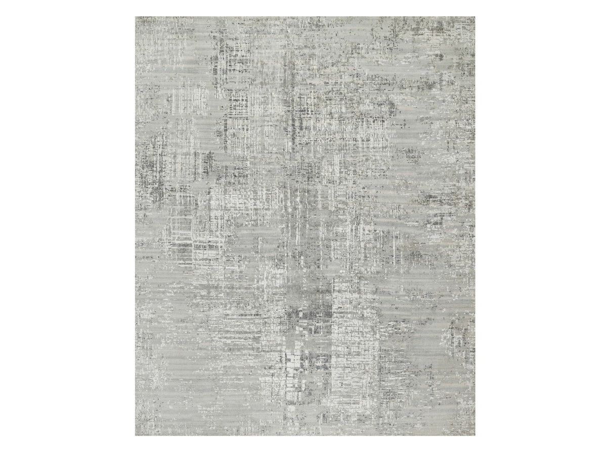 Modern / Contemporary hand-knotted wool rug in Gray, 12'0" x 14'9", SKU O090837