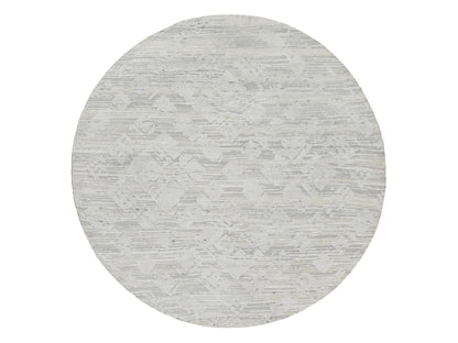 Modern / Contemporary hand-knotted wool rug in Gray, 6'0" x 6'0", SKU O090839
