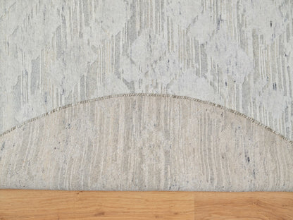Grey 6'0" x 6'0" Modern / Contemporary Hand knotted Wool Rug - Sku: O090839