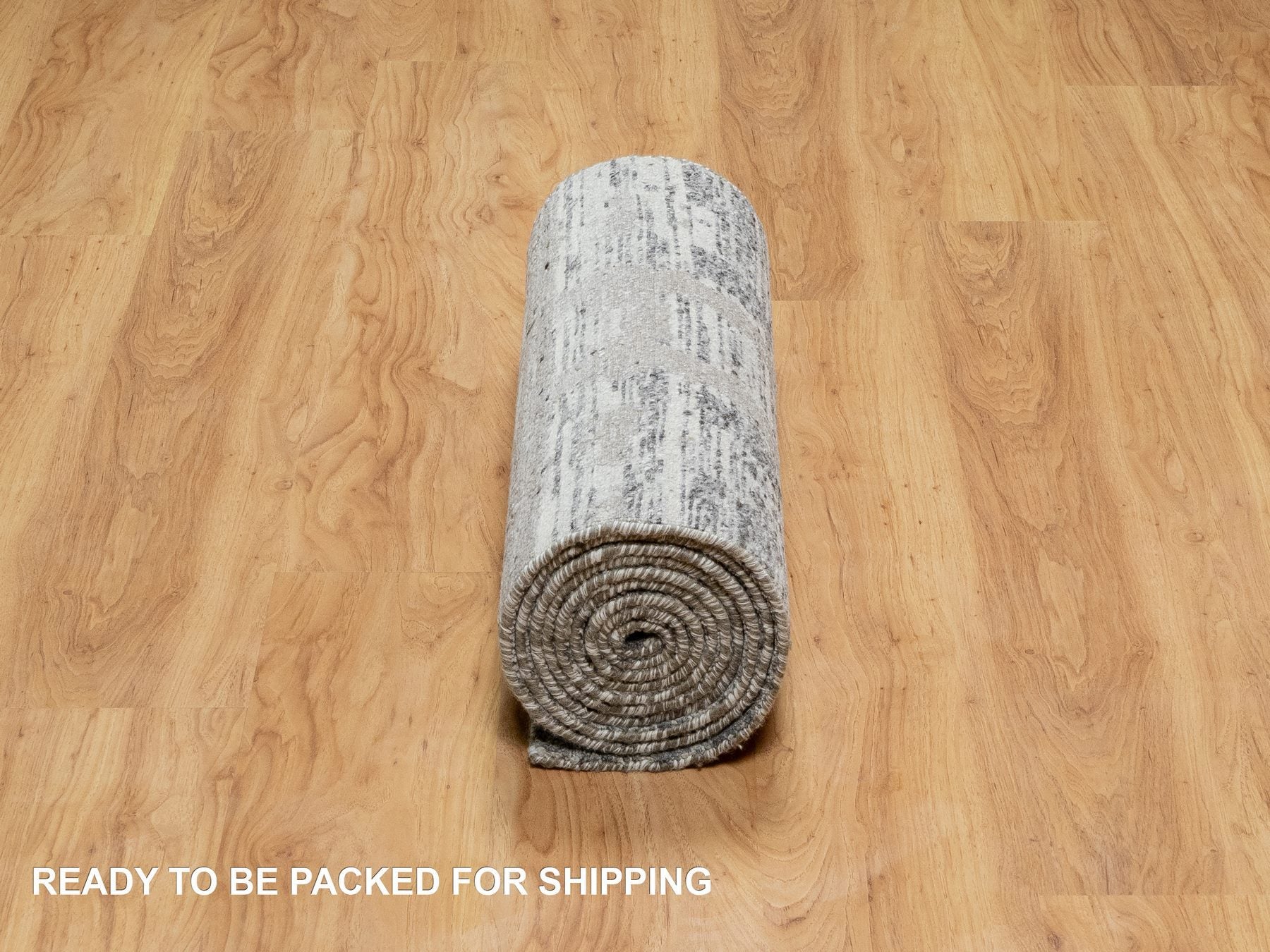 Modern / Contemporary hand-knotted wool runner in Gray, 2'6" x 11'8", SKU O090844