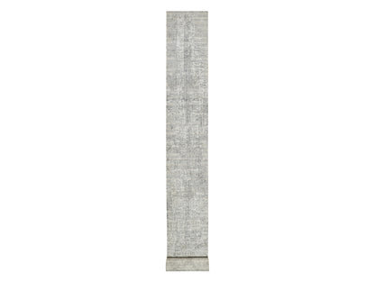 Grey 2'7" x 28'0" Modern / Contemporary Hand knotted Wool Rug - Sku: O090846
