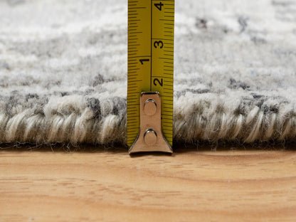 Modern / Contemporary hand-knotted wool runner in Gray, 2'6" x 26'0", SKU O090847