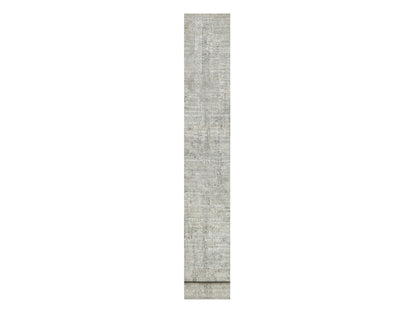 Grey 2'6" x 30'0" Modern / Contemporary Hand knotted Wool Rug - Sku: O090849
