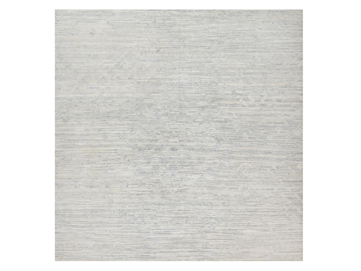 Modern / Contemporary hand-knotted wool rug in Gray, 12'0" x 12'1", SKU O090850