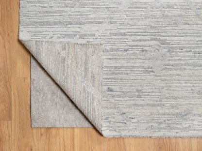 Grey 12'0" x 12'1" Modern / Contemporary Hand knotted Wool Rug - Sku: O090850