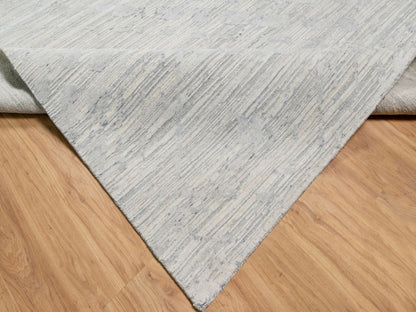 Grey 12'0" x 12'1" Modern / Contemporary Hand knotted Wool Rug - Sku: O090850