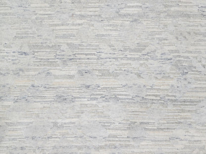 Grey 12'0" x 12'1" Modern / Contemporary Hand knotted Wool Rug - Sku: O090850