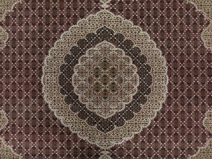 Red 8'10" x 12'4" Traditional Hand knotted Wool/Silk Rug - Sku: O090856