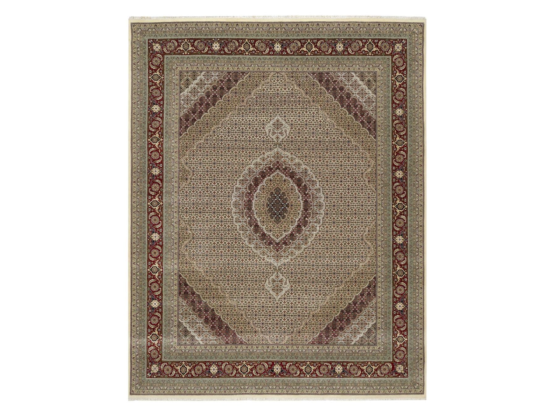 Mahi Traditional hand-knotted wool/silk rug in Ivory, 8'0" x 10'0", SKU O090862