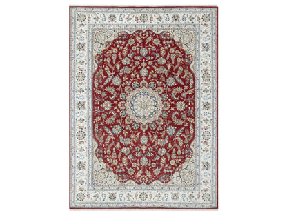 Red 8'9" x 12'0" Traditional Hand knotted Wool/Silk Rug - Sku: O090869