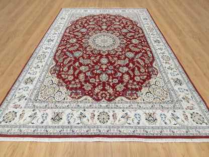 Red 8'9" x 12'0" Traditional Hand knotted Wool/Silk Rug - Sku: O090869