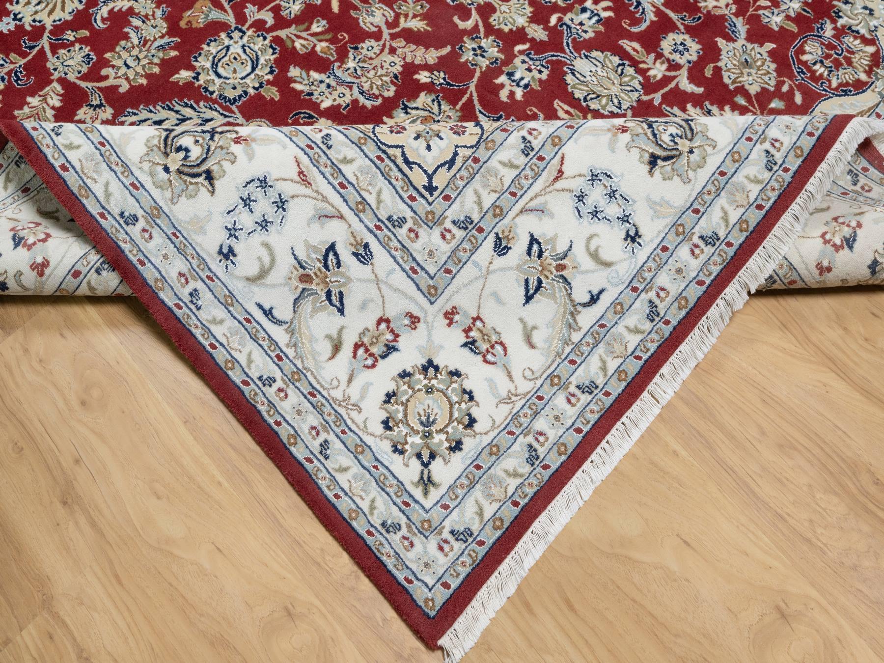 Nain Traditional hand-knotted wool/silk rug in Red, 8'9" x 12'0", SKU O090869