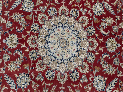 Red 8'9" x 12'0" Traditional Hand knotted Wool/Silk Rug - Sku: O090869