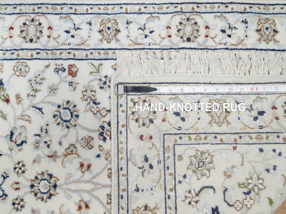 Ivory 2'7" x 12'2" Fine Oriental Hand knotted Wool/Silk Rug - Sku: O090873
